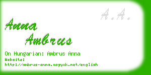 anna ambrus business card